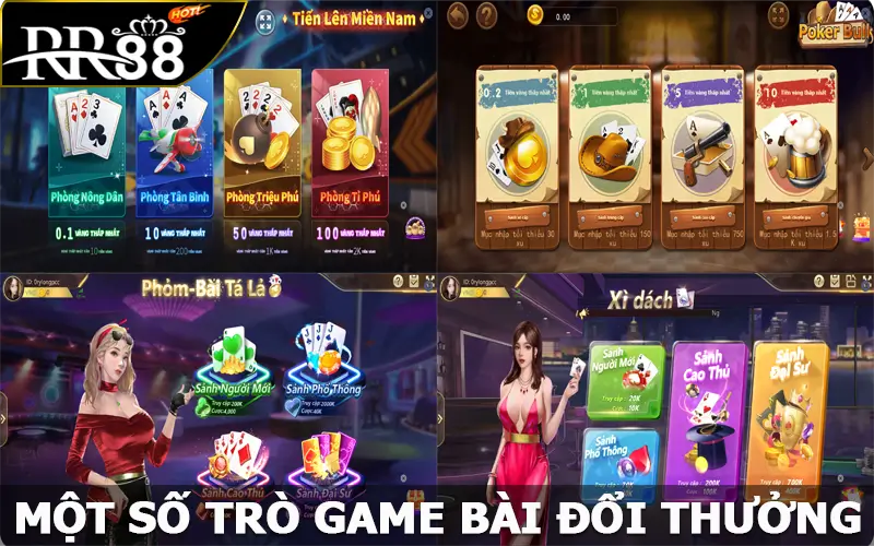 Một số trò game bài đổi thưởng RR88 hấp dẫn