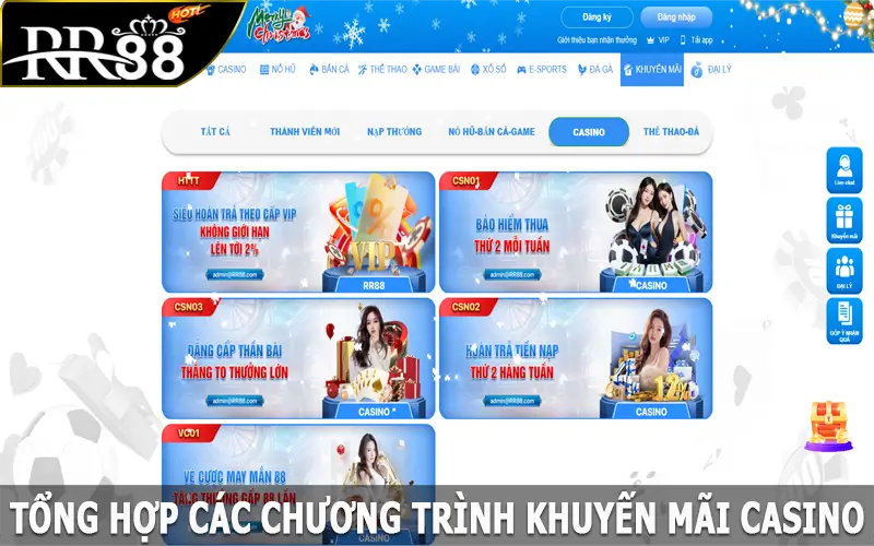 Tổng hợp các chương trình khuyến mãi casino RR88 nổi bật